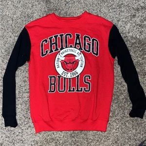 Red And Black Bulls Crewneck Sweater
